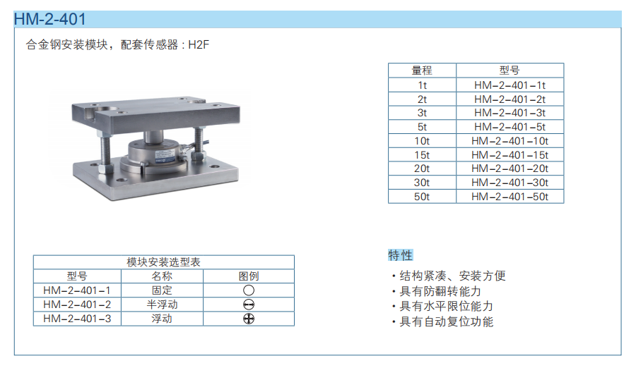 防側翻稱重模塊HM-2-401